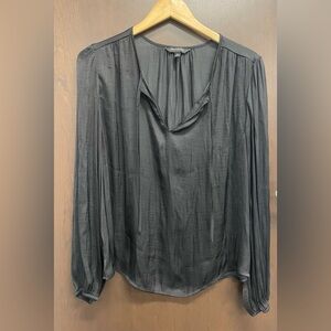 Banana Republic Soft Satin Blouse Long Sleeve. Color - Black EUC Size XL💙